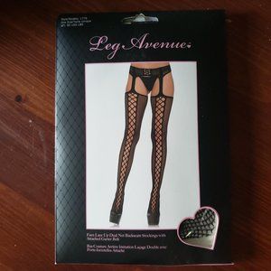 Leg Avenue Garter Belt Fishnet Tights